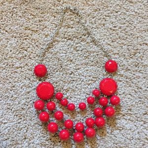 Red chunky Charming Charlie necklace